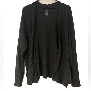 American Eagle Navy Green Cardigan Size Large